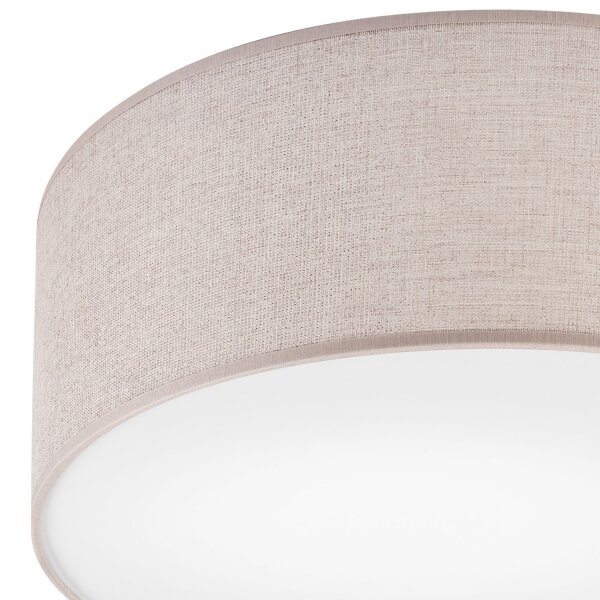 Plafonnier rond tissu anti-éblouissement E27 Ø 35 cm plat WALTER