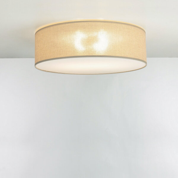 Plafonnier tissu Ø 45 cm rond plat faible éblouissement 2x E27