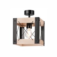 Plafonnier Rustikal carr&eacute; L : 20 cm petit E27 bois...