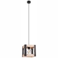 Lampe à suspendre Bois Métal ajustable Noir...