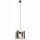Lampe à suspendre Bois Métal ajustable Noir Naturel E27 Rustique