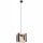 Lampe à suspendre Bois Métal ajustable Noir Naturel E27 Rustique