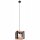 Suspension Rustique réglable E27 Métal Bois Noir