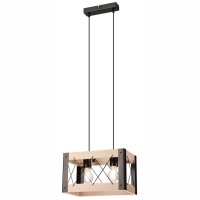 Suspension bois métal ajustable 2 flammes E27...