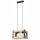 Suspension bois métal ajustable 2 flammes E27 Rustique