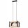 Suspension bois métal ajustable 2 flammes E27 Rustique