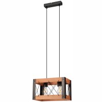 Lampe à suspendre Bois Métal Rustique L :...
