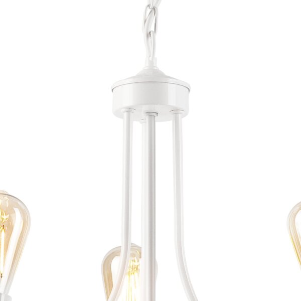 Lustre blanc 3 flammes E27 Ø 42 cm Métal Rustique