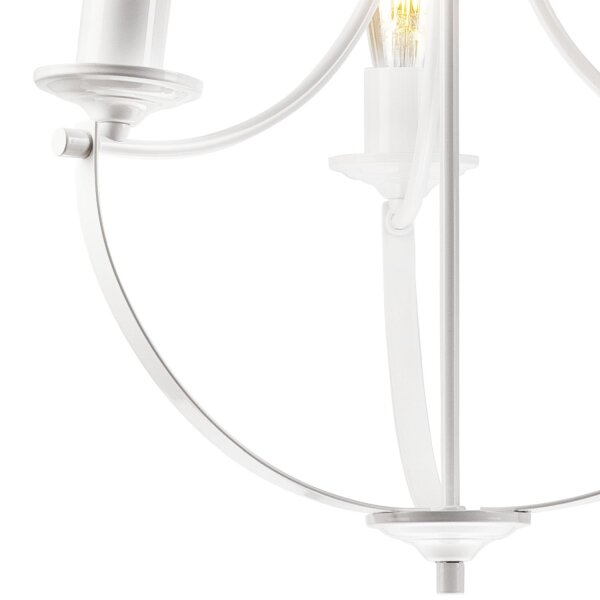 Lustre blanc 3 flammes E27 Ø 42 cm Métal Rustique