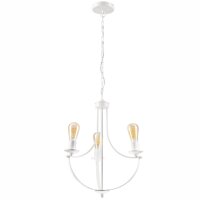 Lustre blanc 3 flammes E27 Ø 42 cm Métal...