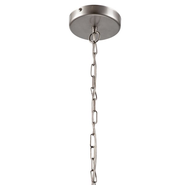 Lustre métal argenté 5 flammes E27 Ø 45 cm Rustique