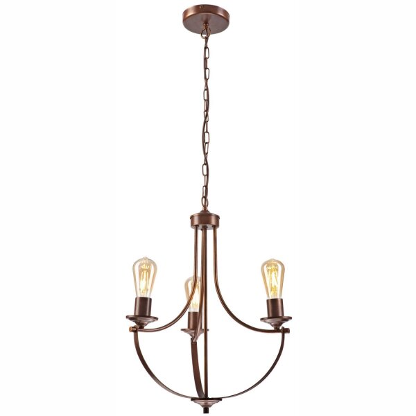 Lustre Métal Rustique Ø 42 cm 3 branches E27 Marron