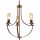 Lustre Métal Rustique Ø 42 cm 3 branches E27 Marron