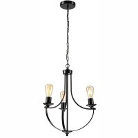 Lustre Noir Métal Ø 42 cm 3-flammes E27...
