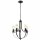 Lustre Métal Noir Ø 45 cm 3-flammes E27 Rustique