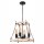 Suspension bois métal L : 37 cm Rustique 4 flammes E27