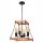 Suspension Rustikal L : 37 cm 4-flamme E27 bois métal