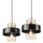 Suspension Noir Or L : 40 cm Métal 2 flammes E27