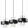 Suspension 3 flammes Moderne Noir Chrome E27 Métal