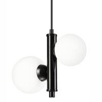 Lampe à suspendre métal verre noir blanc 2x...
