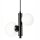 Lampe à suspendre métal verre noir blanc 2x E27 Abat-jour sphérique