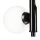 Lampe à suspendre métal verre noir blanc 2x E27 Abat-jour sphérique