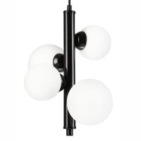 Suspension Noir Blanc Abat-jour sphérique 4x E27...