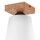 Plafonnier Blanc Ø 15 cm H : 21 cm petit tissu bois Moderne