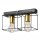 Plafonnier métal 2 flammes E27 32 cm long noir or