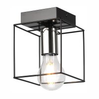 Plafonnier métal carré noir chrome L : 13...