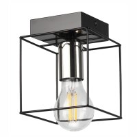 Plafonnier métal carré noir chrome L : 13...