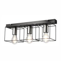 Lampe de plafond m&eacute;tal noir chrome 50 cm de long...