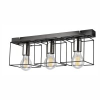 Lampe de plafond métal noir chrome 50 cm de long...