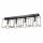 Plafonnier noir chrome métal 61 cm long 4-flamme E27