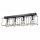 Plafonnier noir chrome métal 61 cm long 4-flamme E27