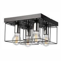 Plafonnier Métal Noir Chrome L : 30 cm...