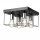 Plafonnier Métal Noir Chrome L : 30 cm carré 4 flammes