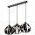 Suspension noir métal 3 flammes E27 orientable