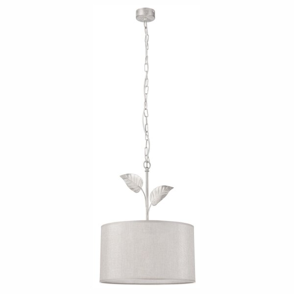 Lampe à suspendre Tissu Métal argenté E27 Ø 35 cm Campagne
