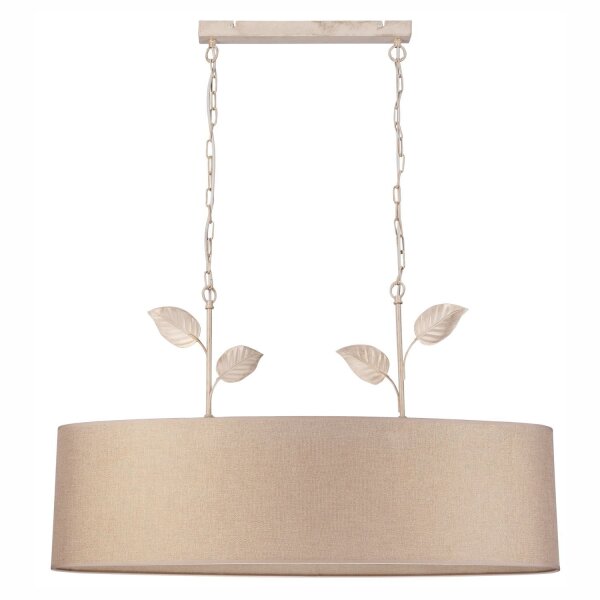 Lampe à suspendre tissu métal L : 89 cm en or 2 flammes E27