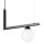 Lampe à suspendre verre métal L : 48 cm noir blanc Abat-jour sphérique
