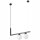 Suspension noir blanc allongé verre métal 2x G9