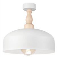 Plafonnier Blanc Métal Bois Ø 30 cm petit...