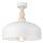 Plafonnier Blanc Métal Bois Ø 30 cm petit E27 Scandinave