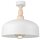 Plafonnier Blanc Métal Bois Ø 30 cm petit E27 Scandinave