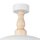 Plafonnier Blanc Métal Bois Ø 30 cm petit E27 Scandinave