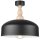 Plafonnier Noir Métal Bois E27 Ø 30 cm Scandinave