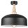Plafonnier Noir Métal Bois E27 Ø 30 cm Scandinave