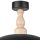 Plafonnier Noir Métal Bois E27 Ø 30 cm Scandinave
