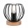 Lampe de table noire E27 petite H : 16 cm Métal Bois Rétro